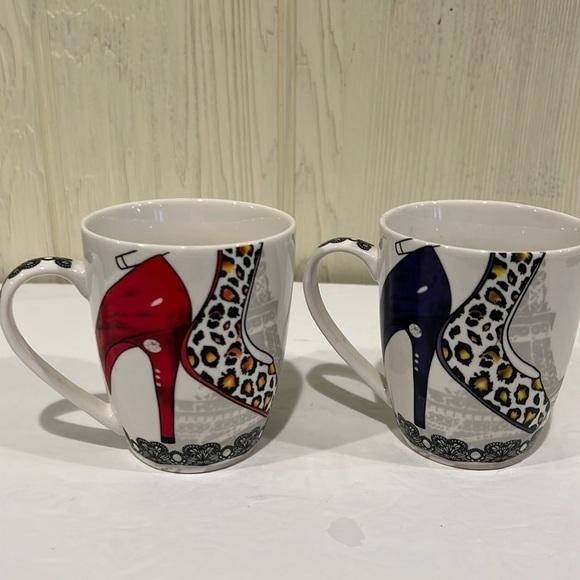 Paris and stilettos mugs set of 2 - Picture 1 of 7